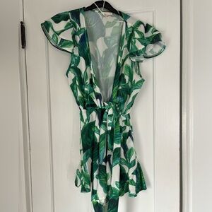 Tropical deep v romper